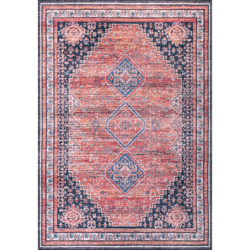 Dalyan Geometric Medallions Washable Area Rug